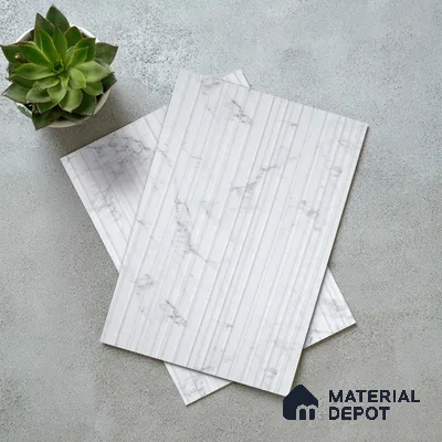Marble Fluted LM 18364 8 ft x 4 ft Texture Finish Decorative Laminate - 1.25 mm | Suitable for TV Unit,Wardrobe, Kitchen Cabinets