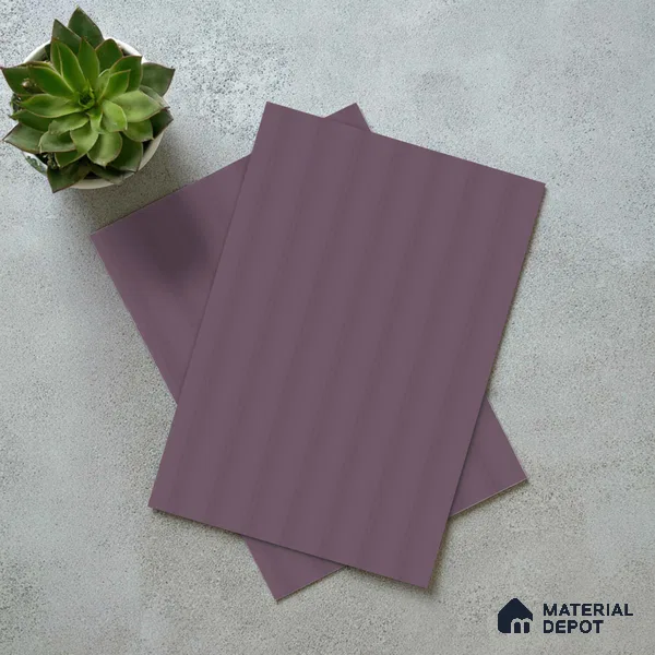 Deep Lavender Fluted Solid Color LM 18367 8 ft x 4 ft Texture Finish Decorative Laminate - 1.25 mm | Suitable for TV Unit,Wardrobe, Kitchen Cabinets