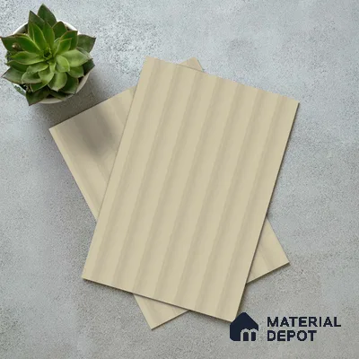 Light Fluted Beige Fluted Solid Color LM 18370 8 ft x 4 ft Texture Finish Decorative Laminate - 1.25 mm | Suitable for TV Unit,Wardrobe, Kitchen Cabinets