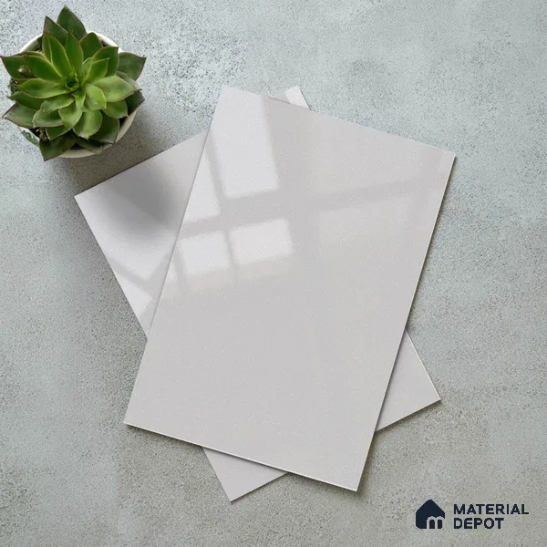 Pure White Solid Color Acrylic Laminate LM 24629 8 ft x 4 ft High Gloss Finish - 1.5 mm | Matching Edgeband code - EB 02112 | Suitable for Living Room, Kitchen, Office