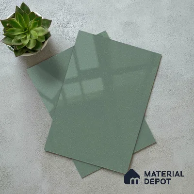Muted Sage Green Solid Color Acrylic Laminate LM 24630 8 ft x 4 ft High Gloss Finish - 1.5 mm | Matching Edgeband code - EB 02113 | Suitable for Living Room, Kitchen, Office