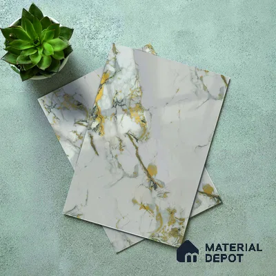 Cream Marble Acrylic Laminate LM 24632 8 ft x 4 ft High Gloss Finish - 1.5 mm | Suitable for TV Unit, Wardrobe, Cabinets