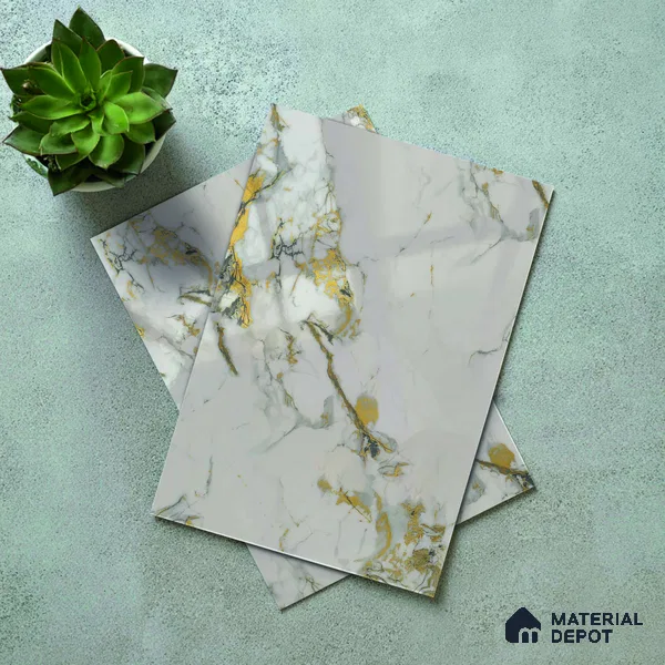 Cream Marble Acrylic Laminate LM 24632 8 ft x 4 ft High Gloss Finish - 1.5 mm | Suitable for TV Unit, Wardrobe, Cabinets