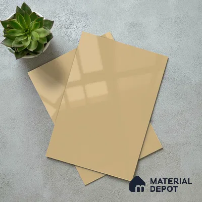 Warm Beige Solid Color Acrylic Laminate LM 24636 8 ft x 4 ft High Gloss Finish - 1.5 mm | Matching Edgeband code - EB 02095 | Suitable for Living Room, Kitchen, Office