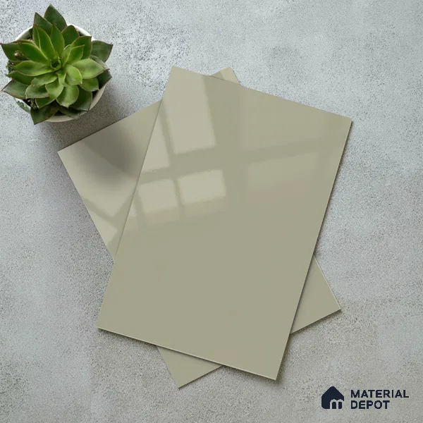 Warm Beige Solid Color Acrylic Laminate LM 24637 8 ft x 4 ft High Gloss Finish - 1.5 mm | Matching Edgeband code - EB 02097 | Suitable for Living Room, Kitchen, Office