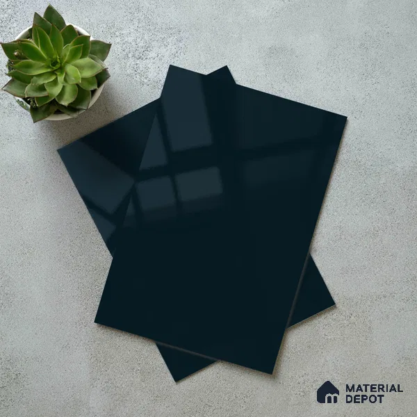 Midnight Blue Solid Color Acrylic Laminate LM 24638 8 ft x 4 ft High Gloss Finish - 1.5 mm | Matching Edgeband code - EB 02098 | Suitable for Living Room, Kitchen, Office