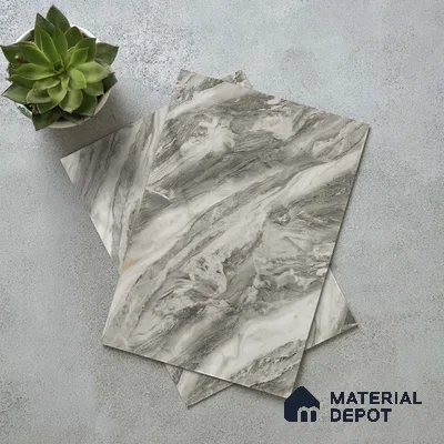 Grey Marble Acrylic Laminate LM 24305 8 ft x 4 ft High Gloss Finish - 1.5 mm | Suitable for TV Unit, Wardrobe, Cabinets