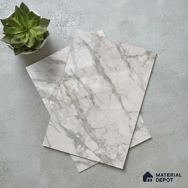Grey Marble Acrylic Laminate LM 24306 8 ft x 4 ft High Gloss Finish - 1.5 mm | Suitable for TV Unit, Wardrobe, Cabinets