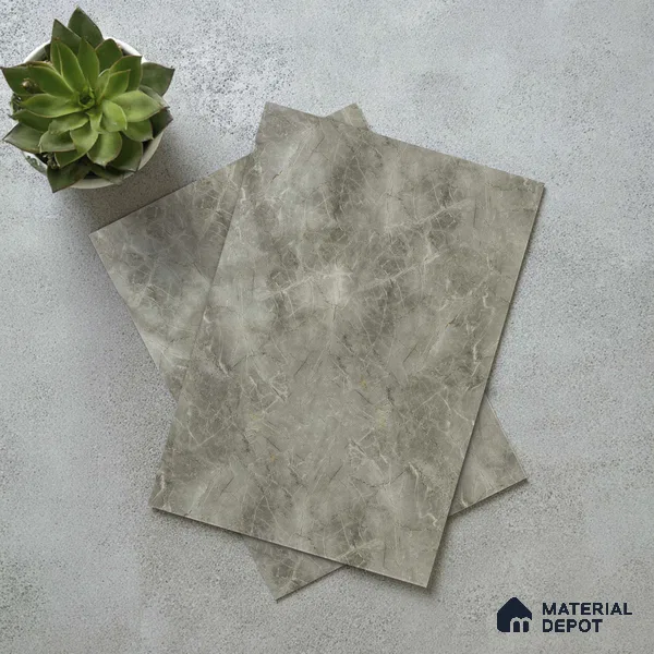 Grey Marble Acrylic Laminate LM 24309 8 ft x 4 ft High Gloss Finish - 1.5 mm | Suitable for TV Unit, Wardrobe, Cabinets