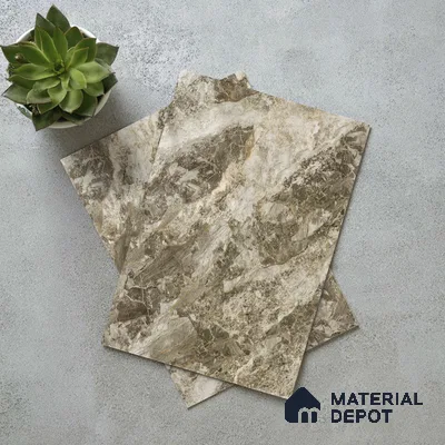 Brown Marble Acrylic Laminate LM 24313 8 ft x 4 ft High Gloss Finish - 1.5 mm | Suitable for TV Unit, Wardrobe, Cabinets
