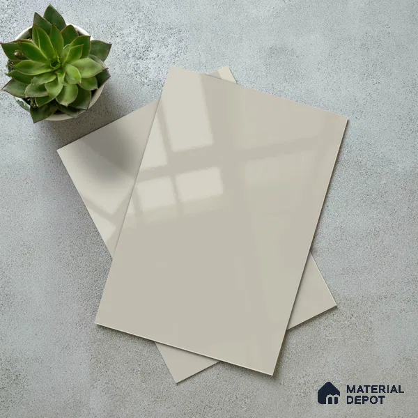 Soft White Solid Color Acrylic Laminate LM 24325 8 ft x 4 ft High Gloss Finish - 1.5 mm | Matching Edgeband code - EB 02116 | Suitable for Living Room, Kitchen, Office