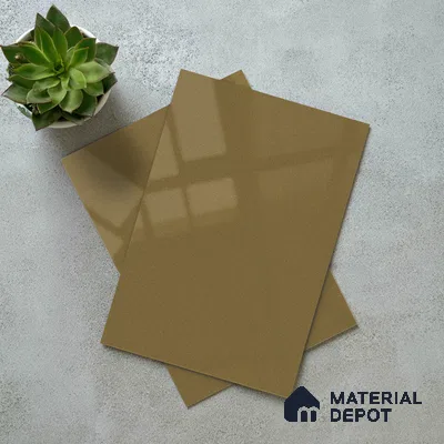 Olive Brown Solid Color Acrylic Laminate LM 24331 8 ft x 4 ft High Gloss Finish - 1.5 mm | Matching Edgeband code - EB 02121 | Suitable for Living Room, Kitchen, Office
