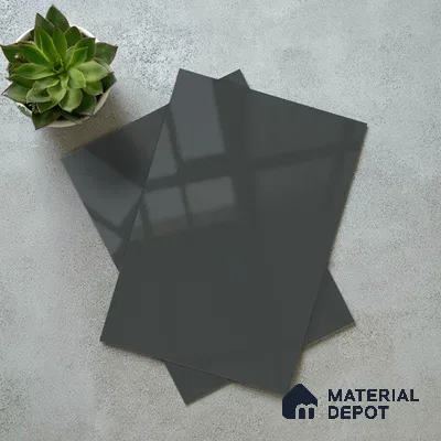 Deep Olive Green Solid Color Acrylic Laminate LM 24335 8 ft x 4 ft High Gloss Finish - 1.5 mm | Matching Edgeband code - EB 02125 | Suitable for Living Room, Kitchen, Office