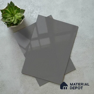 Charcoal Grey Solid Color Acrylic Laminate LM 24338 8 ft x 4 ft High Gloss Finish - 1.5 mm | Matching Edgeband code - EB 02128 | Suitable for Living Room, Kitchen, Office