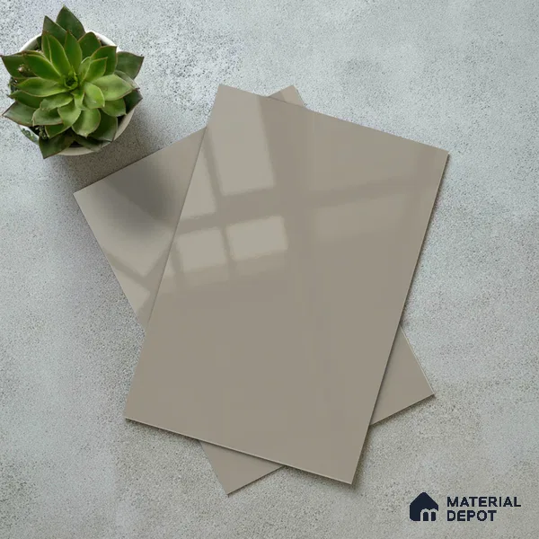 Warm Ivory Solid Color Acrylic Laminate LM 24345 8 ft x 4 ft High Gloss Finish - 1.5 mm | Matching Edgeband code - EB 02129 | Suitable for Living Room, Kitchen, Office