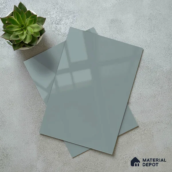 Slate Blue Solid Color Acrylic Laminate LM 24359 8 ft x 4 ft High Gloss Finish - 1.5 mm | Matching Edgeband code - EB 02135 | Suitable for Living Room, Kitchen, Office