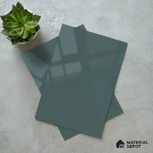Slate Blue Solid Color Acrylic Laminate LM 24361 8 ft x 4 ft High Gloss Finish - 1.5 mm | Matching Edgeband code - EB 02136 | Suitable for Living Room, Kitchen, Office
