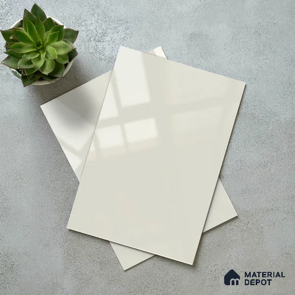Solid White Solid Color Acrylic Laminate LM 24522 8 ft x 4 ft High Gloss Finish - 1.5 mm | Matching Edgeband code - EB 02076 | Suitable for Living Room, Kitchen, Office