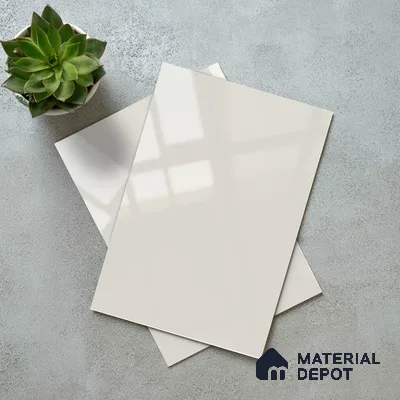 Solid White Solid Color Acrylic Laminate LM 24523 8 ft x 4 ft High Gloss Finish - 1.5 mm | Matching Edgeband code - EB 02068 | Suitable for Living Room, Kitchen, Office