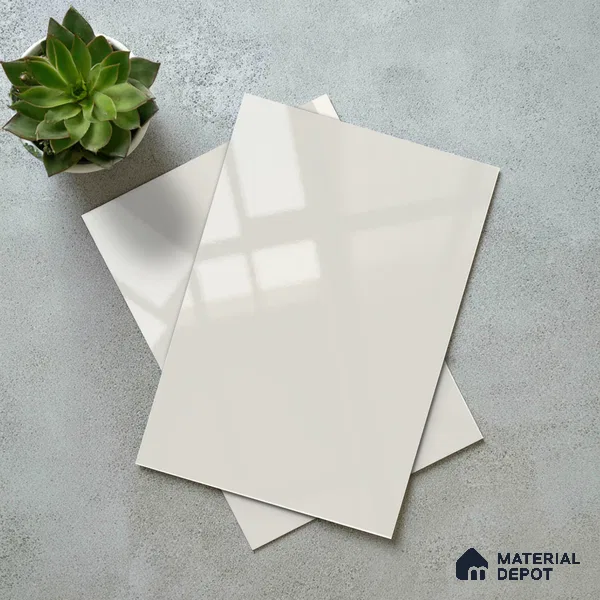 Solid White Solid Color Acrylic Laminate LM 24523 8 ft x 4 ft High Gloss Finish - 1.5 mm | Matching Edgeband code - EB 02068 | Suitable for Living Room, Kitchen, Office
