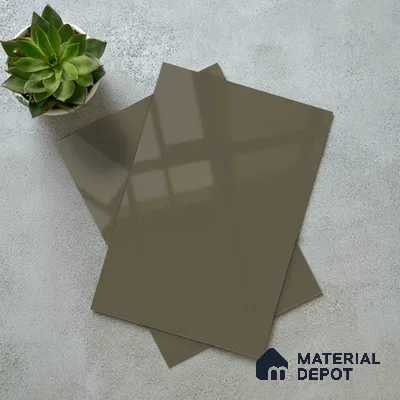 Musk Grey Solid Color Acrylic Laminate LM 24530 8 ft x 4 ft High Gloss Finish - 1.5 mm | Matching Edgeband code - EB 02092 | Suitable for Living Room, Kitchen, Office