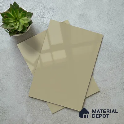 Warm Cream Solid Color Acrylic Laminate LM 24531 8 ft x 4 ft High Gloss Finish - 1.5 mm | Matching Edgeband code - EB 02080 | Suitable for Living Room, Kitchen, Office