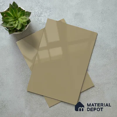 Warm Taupe Beige Solid Color Acrylic Laminate LM 24533 8 ft x 4 ft High Gloss Finish - 1.5 mm | Matching Edgeband code - EB 02081 | Suitable for Living Room, Kitchen, Office
