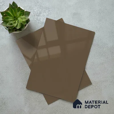 Taupe Brown Solid Color Acrylic Laminate LM 24534 8 ft x 4 ft High Gloss Finish - 1.5 mm | Matching Edgeband code - EB 02069 | Suitable for Living Room, Kitchen, Office
