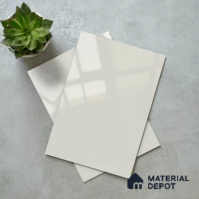Ivory Solid Color Acrylic Laminate LM 24536 8 ft x 4 ft High Gloss Finish - 1.5 mm | Matching Edgeband code - EB 02085 | Suitable for Living Room, Kitchen, Office