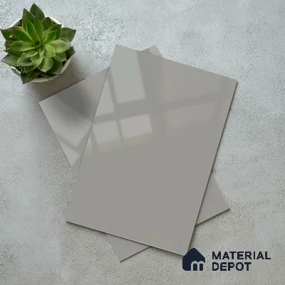 Pebble Grey Solid Color Acrylic Laminate LM 24537 8 ft x 4 ft High Gloss Finish - 1.5 mm | Matching Edgeband code - EB 02086 | Suitable for Living Room, Kitchen, Office