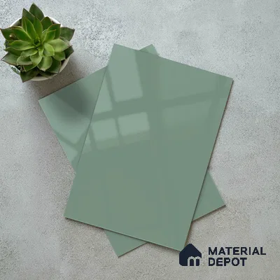 Muted Teal Blue Solid Color Acrylic Laminate LM 24539 8 ft x 4 ft High Gloss Finish - 1.5 mm | Matching Edgeband code - EB 02108 | Suitable for Living Room, Kitchen, Office