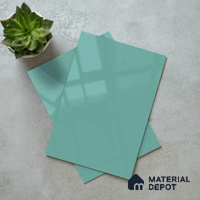 Tiffany Blue Solid Color Acrylic Laminate LM 24540 8 ft x 4 ft High Gloss Finish - 1.5 mm | Matching Edgeband code - EB 02074 | Suitable for Living Room, Kitchen, Office