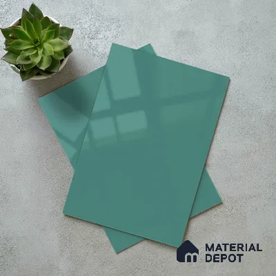 Teal Blue Solid Color Acrylic Laminate LM 24542 8 ft x 4 ft High Gloss Finish - 1.5 mm | Matching Edgeband code - EB 02075 | Suitable for Living Room, Kitchen, Office