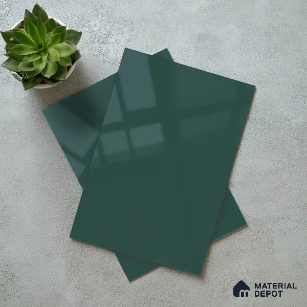 Teal Blue Solid Color Acrylic Laminate LM 24543 8 ft x 4 ft High Gloss Finish - 1.5 mm | Matching Edgeband code - EB 02073 | Suitable for Living Room, Kitchen, Office