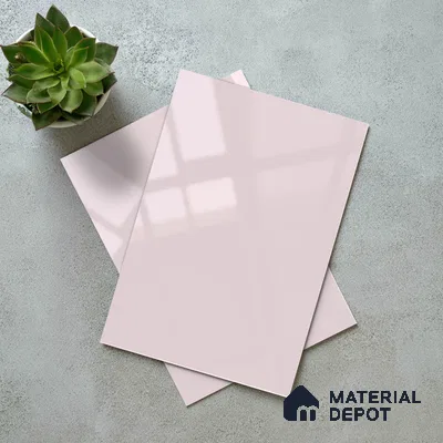 Pale Pink Solid Color Acrylic Laminate LM 24546 8 ft x 4 ft High Gloss Finish - 1.5 mm | Matching Edgeband code - EB 02088 | Suitable for Living Room, Kitchen, Office