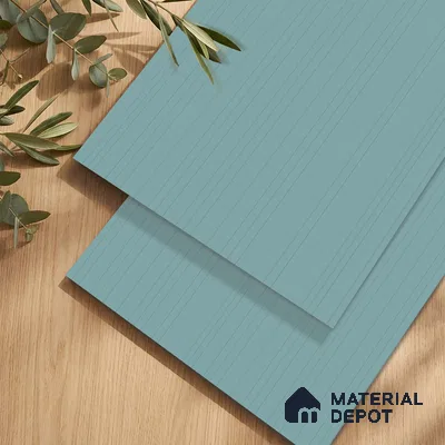 Powder Grey Fluted Solid Color LM 24372 8 ft x 4 ft Texture Finish Decorative Laminate - 1 mm | Suitable for TV Unit,Wardrobe, Kitchen Cabinets