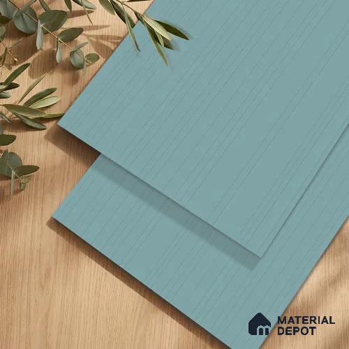 Powder Grey Fluted Solid Color LM 24372 8 ft x 4 ft Texture Finish Decorative Laminate - 1 mm | Suitable for TV Unit,Wardrobe, Kitchen Cabinets
