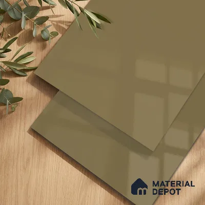 Ochre Brown Solid Colors Look LM 24449  8 ft x 4 ft High Gloss Finish Decorative Laminate - 1 mm | Suitable for Living Room, Kitchen, Office