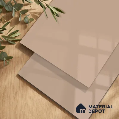 Blush Pink Solid Colors Look LM 24452  8 ft x 4 ft High Gloss Finish Decorative Laminate - 1 mm | Suitable for Living Room, Kitchen, Office