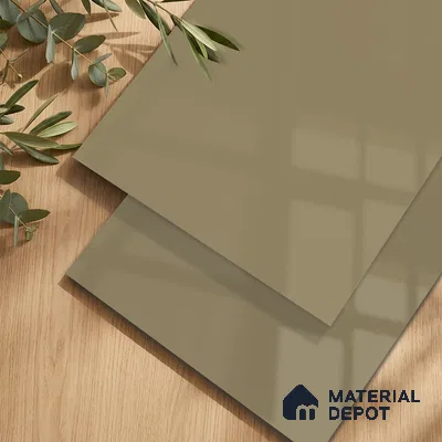 Light Caramel Brown Solid Colors Look LM 24453  8 ft x 4 ft High Gloss Finish Decorative Laminate - 1 mm | Suitable for Living Room, Kitchen, Office