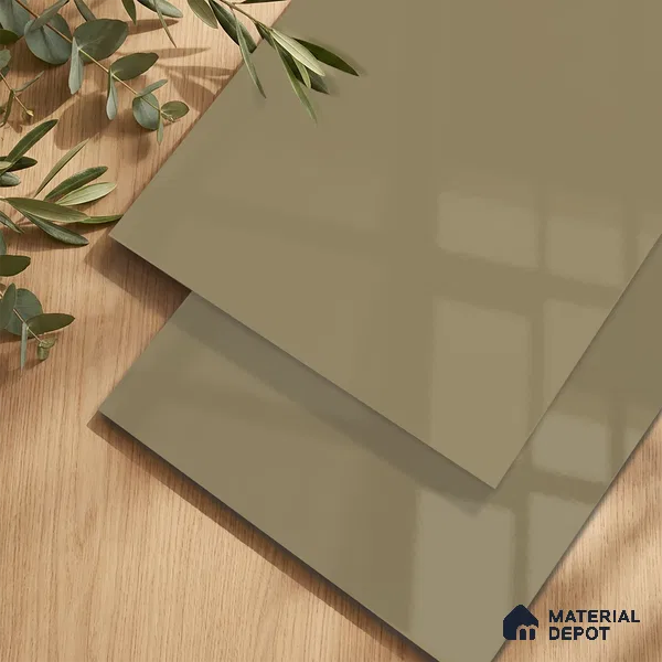 Light Caramel Brown Solid Colors Look LM 24453 8 ft x 4 ft High Gloss Finish Decorative Laminate - 1 mm | Suitable for Living Room, Kitchen, Office