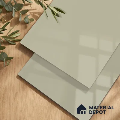 Pale Cream Solid Colors Look LM 24455  8 ft x 4 ft High Gloss Finish Decorative Laminate - 1 mm | Suitable for Living Room, Kitchen, Office