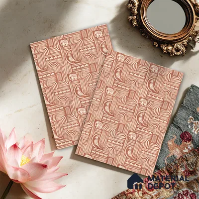 Brown Digital look LM 23941 Kutchkala Lippan Art 8 ft x 4 ft Texture Finish Decorative Laminate - 1.25 mm | Suitable for Living room,TV Unit, Highlighter Wall, Wardrobe, Feature Wall