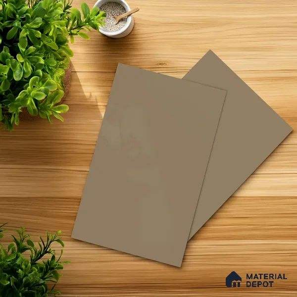Cream Solid Colors look Ferrero 1E246 SMT Warm Oatmeal 8 ft x 4 ft Satin Matt Finish Decorative Laminate - 1 mm | Suitable for Living Room, Kitchen, Office | Matching Rehau Edgeband Code - (75649)
