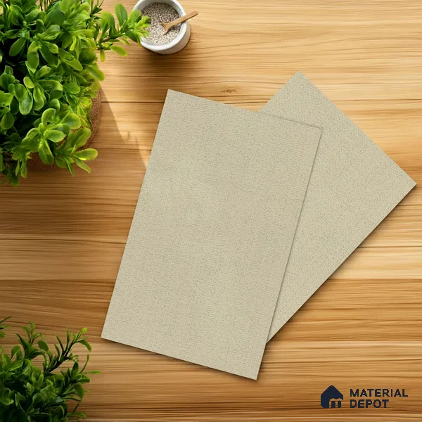 Cream Fabric look Ferrero 1E178 RF Soft Alabaster 8 ft x 4 ft Real Fabric Finish Decorative Laminate - 1 mm | Matching Rehau Edgeband Code - (75638)