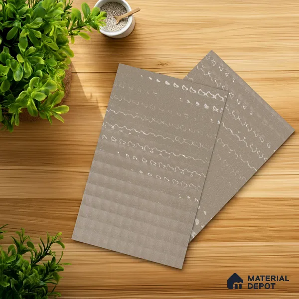 Pink Sparkle look Ferrero 1E482 MQ Muted Lavender Grey 8 ft x 4 ft Mirror Qubes Finish Decorative Laminate - 1 mm | Matching Rehau Edgeband Code - (75706)