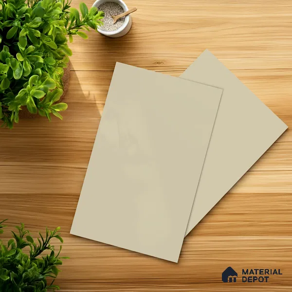 White Solid Colors look Ferrero 1E178 SMT Soft Cream White 8 ft x 4 ft Satin Matt Finish Decorative Laminate - 1 mm | Suitable for Living Room, Kitchen, Office | Matching E3 Edgeband Code - (1002)