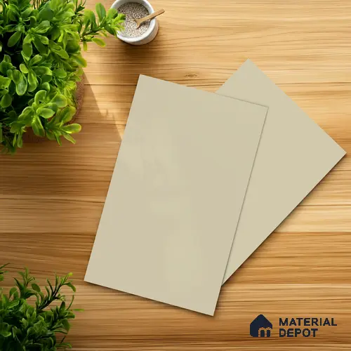 White Solid Colors look Ferrero 1E178 SMT Soft Cream White 8 ft x 4 ft Satin Matt Finish Decorative Laminate - 1 mm | Suitable for Living Room, Kitchen, Office | Matching E3 Edgeband Code - (1002)