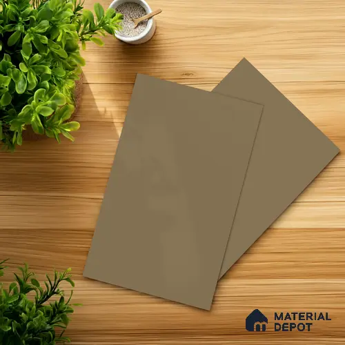 Beige Solid Colors look Ferrero 1E208 SMT Warm Sand Beige 8 ft x 4 ft Satin Matt Finish Decorative Laminate - 1 mm | Suitable for Living Room, Kitchen, Office | Matching E3 Edgeband Code - (1113)