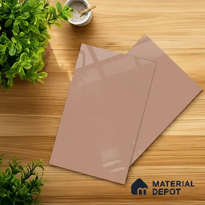 Pink Solid Colors look Ferrero 1E235 HGL Dusty Mauve Pink 8 ft x 4 ft High Gloss Finish Decorative Laminate - 1 mm | Suitable for Living Room, Kitchen, Office | Matching Prism Edgeband Code - (10143 SHGL)